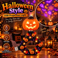 ✅Free Shipping🎃USB Halloween Pumpkin Projector Light, 6 Modes Wreath Lamp Halloween Decor Gift