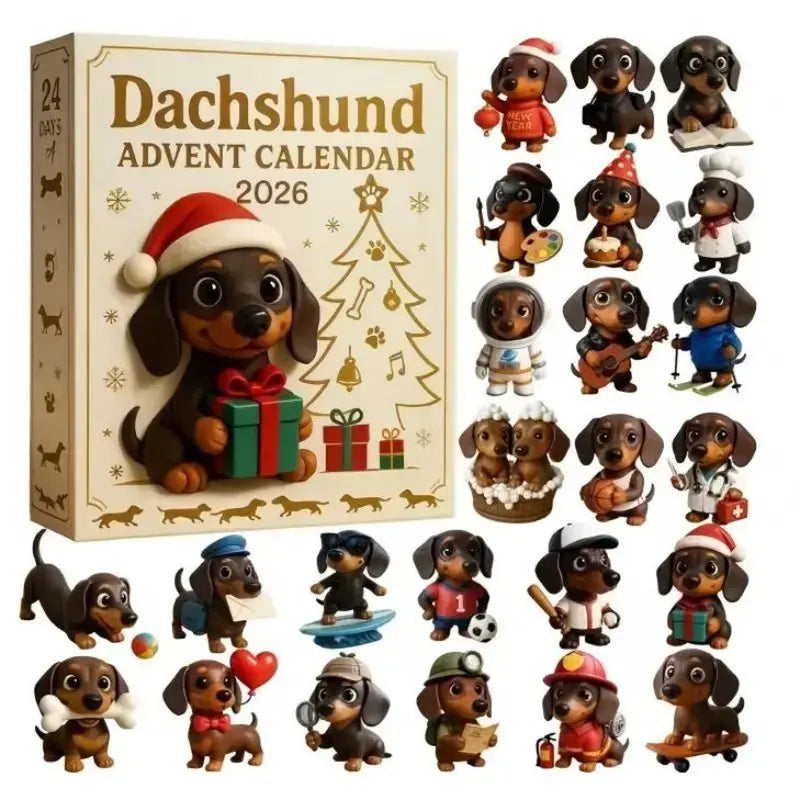 ✅Free Shipping🎄Dachshund Advent Calendar 2026, 24 Days Christmas Countdown, Dog Lover Gift