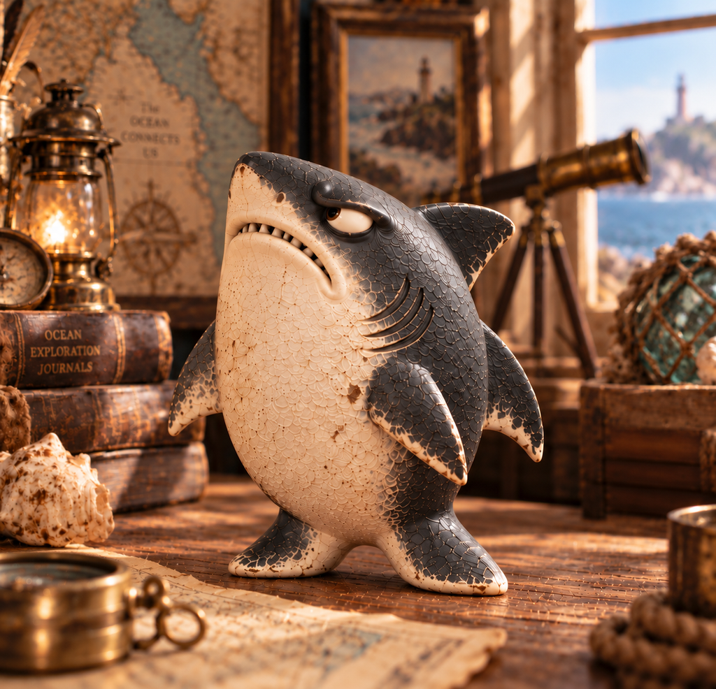 🦈😂 Chaos & Regret Shark Pair – Funny Desk Companion Duo for Best Friends