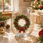 🚚📦 Free Shipping 🎄✨ 3D Christmas Glass Art Cup | Luxury Raised Holiday Glassware for Drinks, Decor & Christmas Gifts 🎁
