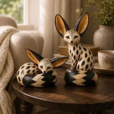 🦊🏠Vintage Fennec Fox Sculpture