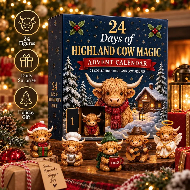 Free Shipping 🐮 24-Day Highland Cow Advent Calendar