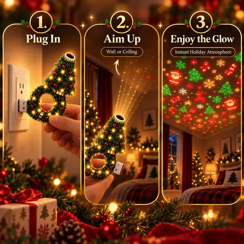 Free Shipping 🎄 USB Christmas Projector Night Light