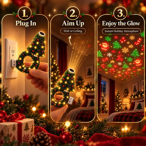 Free Shipping 🎄 USB Christmas Projector Night Light