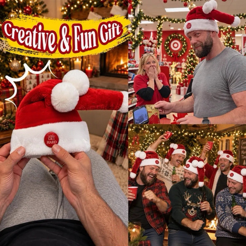 🚚 Free Shipping | 🎅 Button-Activated Moving Santa Hat – Funny Christmas Party Hat