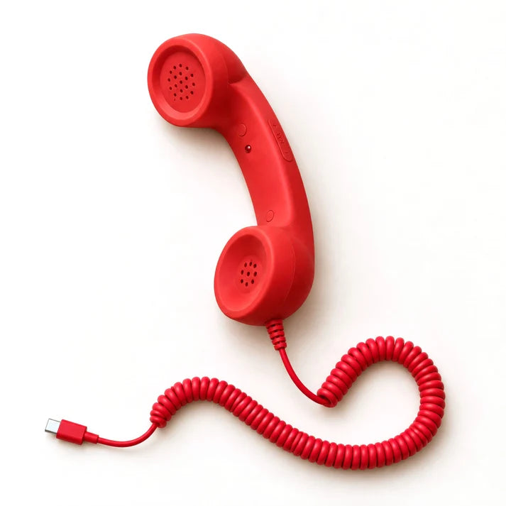 ✅Free Shipping📞DialBop Retro Phone Handset, Coiled Cord, 3 Colors, USB-C / Lightning / 3.5mm Option