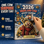 Free Shipping 🎄🐄 2026 Highland Cow Advent Calendar, 24 Days Christmas Countdown, Collectible Figures Gift