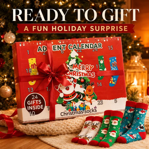 Free Shipping 🧦 Christmas Sock Advent Calendar – 12 Pairs