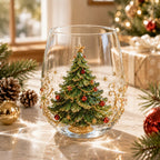 🚚📦 Free Shipping 🎄✨ 3D Christmas Glass Art Cup | Luxury Raised Holiday Glassware for Drinks, Decor & Christmas Gifts 🎁