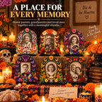 💀 DAY OF THE DEAD DECOR | 6 Wooden Memorial Photo Frames – Colorful Ofrenda Picture Frame Set with Floral Details