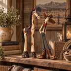 🔥🤠🐴 Whimsical Western Cowboy & Horse Figurine Duo 🌵
