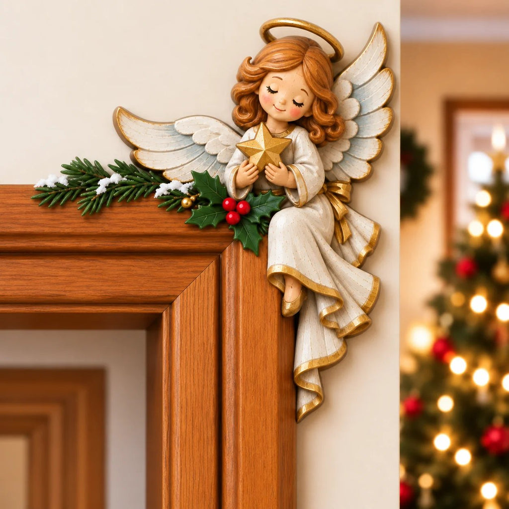 "Peekaboo" Christmas decoration for the door frame corner