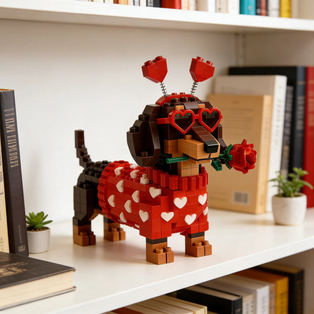🚚 Free Shipping | 💖 Love Dachshund Brick Set 🐕