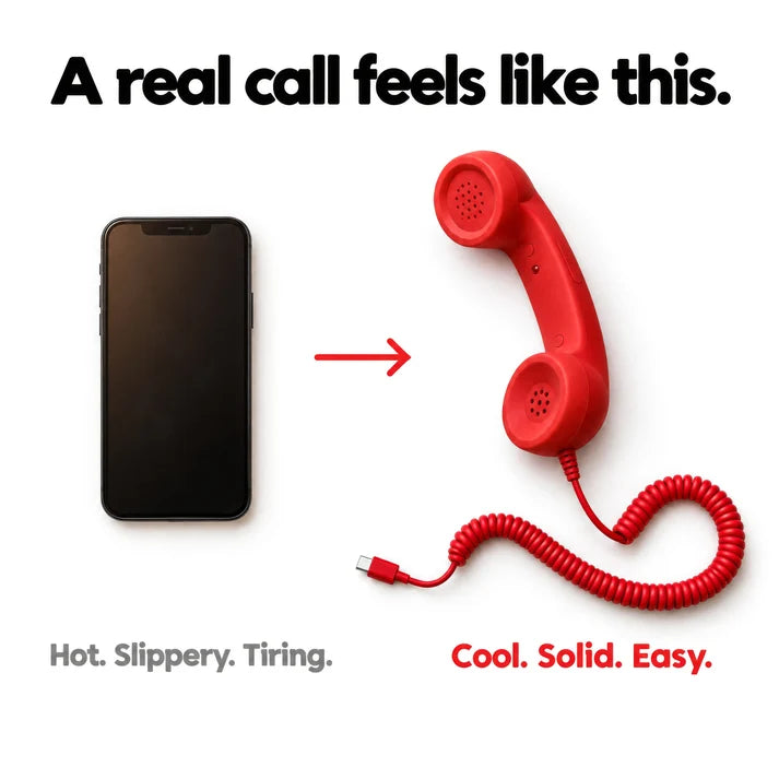 ✅Free Shipping📞DialBop Retro Phone Handset, Coiled Cord, 3 Colors, USB-C / Lightning / 3.5mm Option