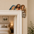 3D Hand-Painted Solid Wood "We Saw That" Door Topper