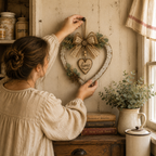 🤎Rustic Farmhouse Heart Wall Decor with “Home” Sign