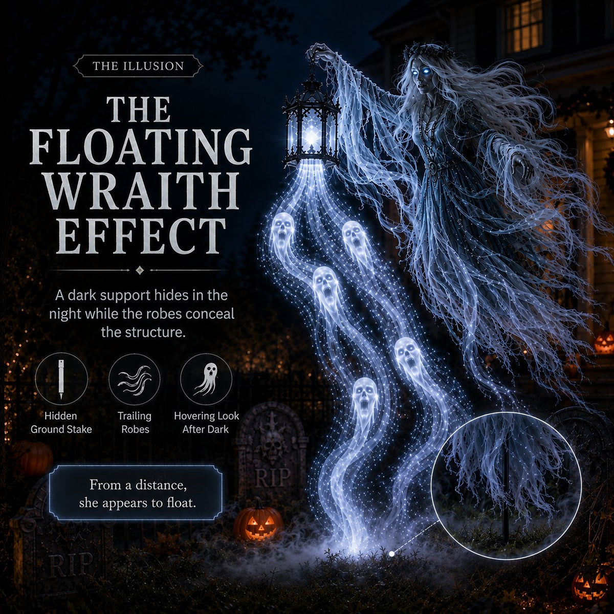 💀The Wailing Wraith Soul Harvester| LED Animated Halloween Decor