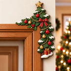 "Peekaboo" Christmas decoration for the door frame corner