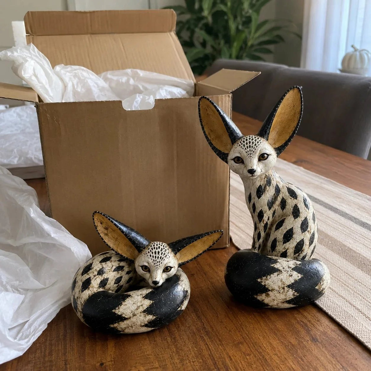 🦊🏠Vintage Fennec Fox Sculpture