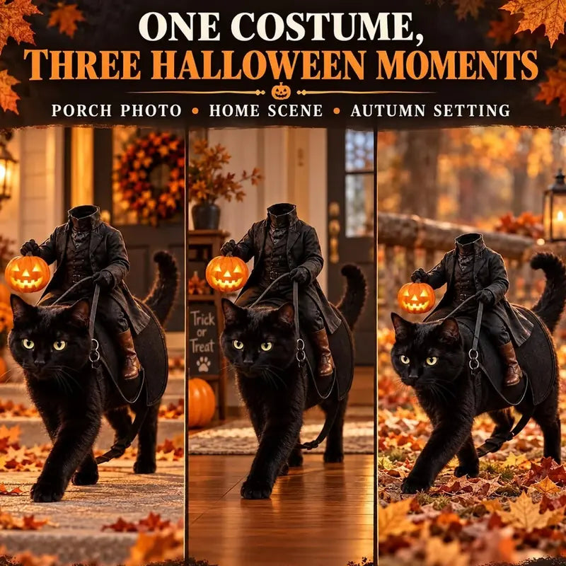 Free Shipping | 🎃 Headless Horseman Rider Pet Costume for Cats & Small Dogs