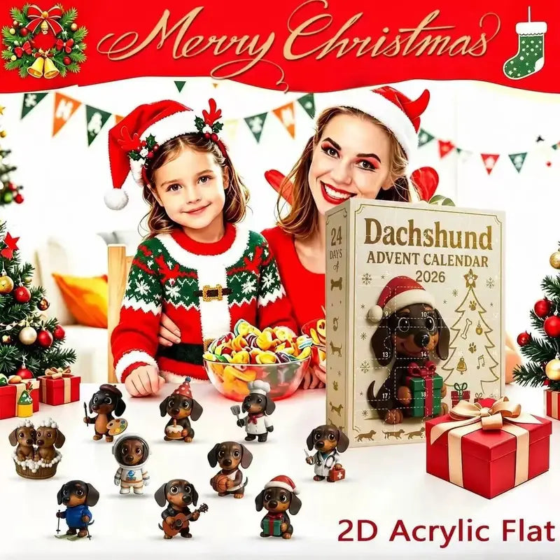 ✅Free Shipping🎄Dachshund Advent Calendar 2026, 24 Days Christmas Countdown, Dog Lover Gift