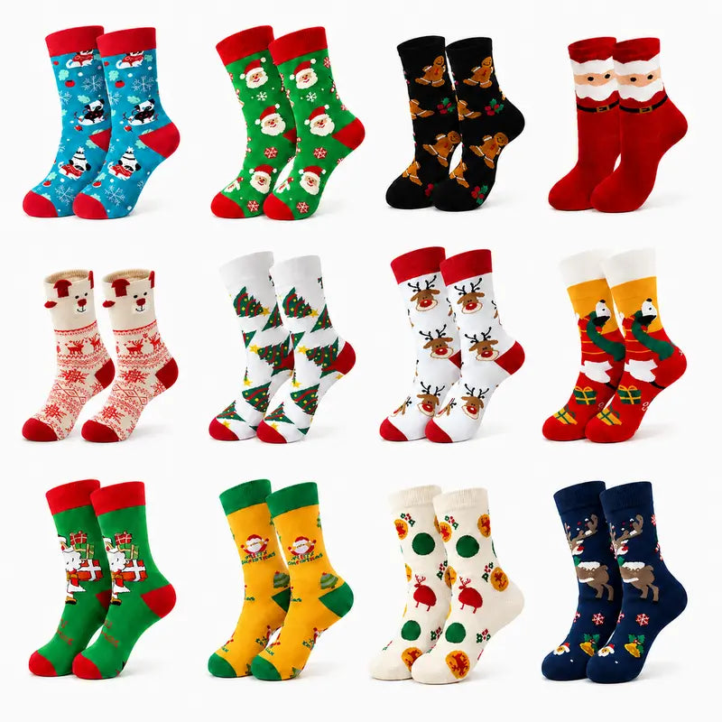 Free Shipping 🧦 Christmas Sock Advent Calendar – 12 Pairs