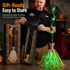 Animated Moving Witch Broom | Halloween Light & Sound Decor