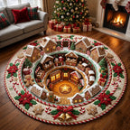 🎄3D Optical Illusion Vortex Quilted Round Christmas Rug