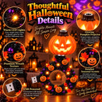 ✅Free Shipping🎃USB Halloween Pumpkin Projector Light, 6 Modes Wreath Lamp Halloween Decor Gift