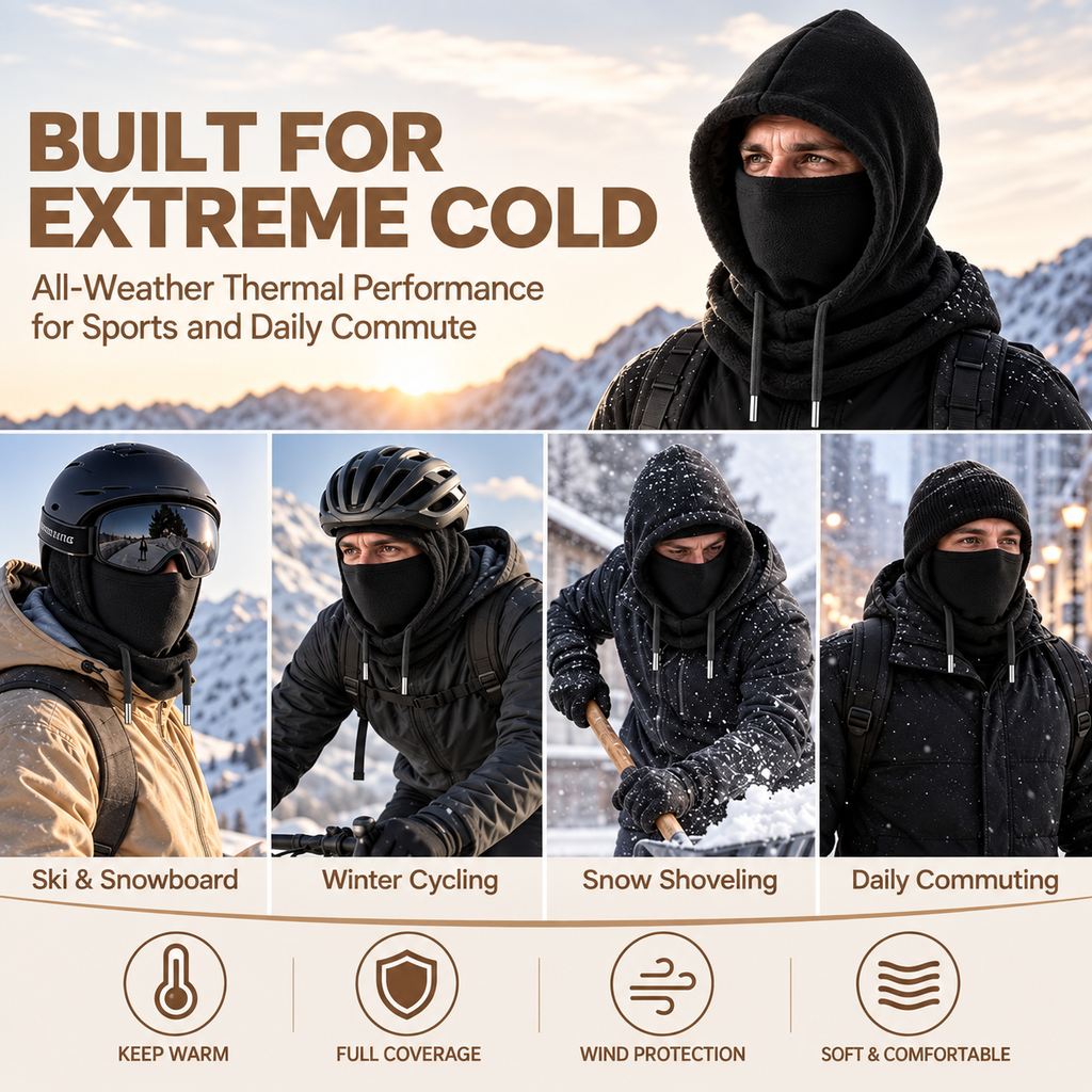 49% OFF! 🔥3-in-1 Warm Winter Sherpa Hood – Face & Neck Protection