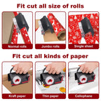 Free Shipping 🎁✨ 2-in-1 Wrapping Paper Cutter & Tape Dispenser, Holiday Gift Wrap Cutting Tool Kit