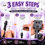 12Pcs Halloween Solar Ghost Hand Lights – 8 Modes, IP44, Purple Glow for Garden & Pathway Decor