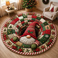 🎄3D Optical Illusion Vortex Quilted Round Christmas Rug