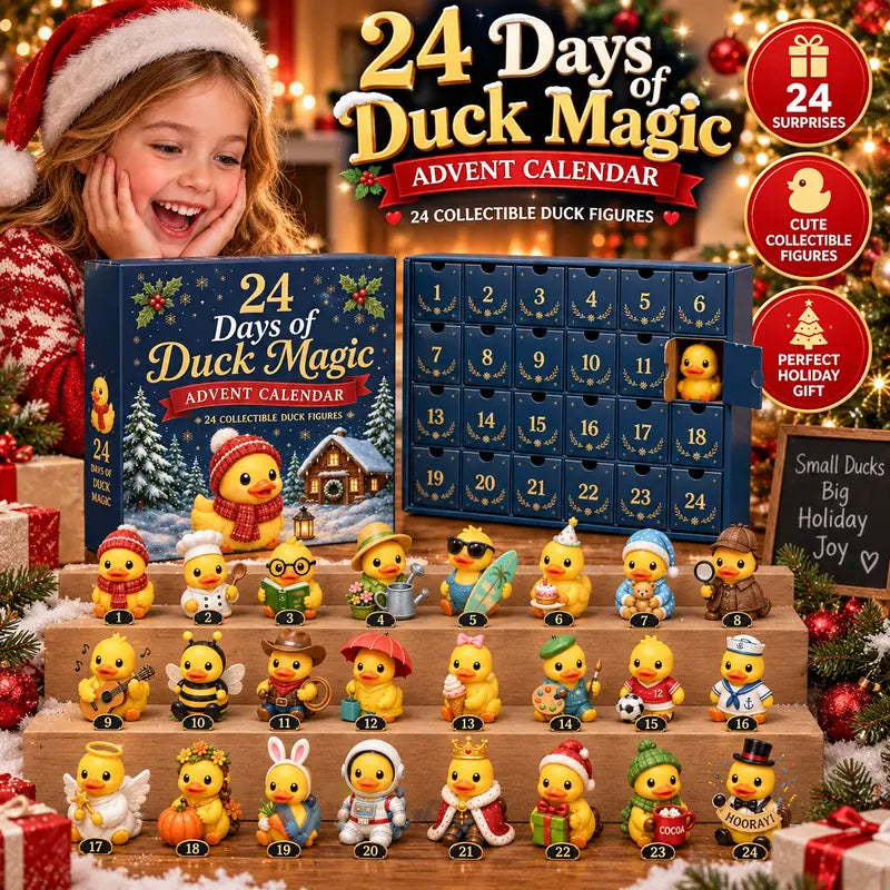 Free Shipping 🦆 24 Days of Duck Magic Advent Calendar – 24 Collectible Duck Figures