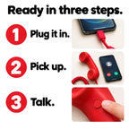 ✅Free Shipping📞DialBop Retro Phone Handset, Coiled Cord, 3 Colors, USB-C / Lightning / 3.5mm Option
