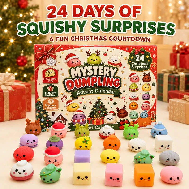 🔥 50% OFF + FREE SHIPPING 🚚 | 2026 Christmas Squishy Advent Calendar 🎄 24 Dumpling Surprises