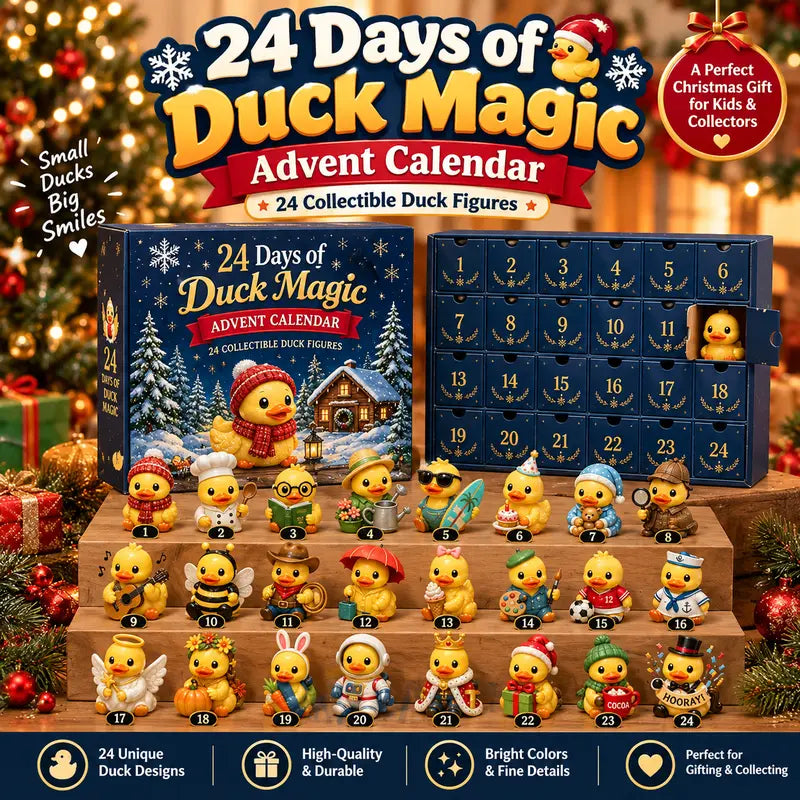 Free Shipping 🦆 24 Days of Duck Magic Advent Calendar – 24 Collectible Duck Figures