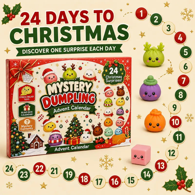 🔥 50% OFF + FREE SHIPPING 🚚 | 2026 Christmas Squishy Advent Calendar 🎄 24 Dumpling Surprises