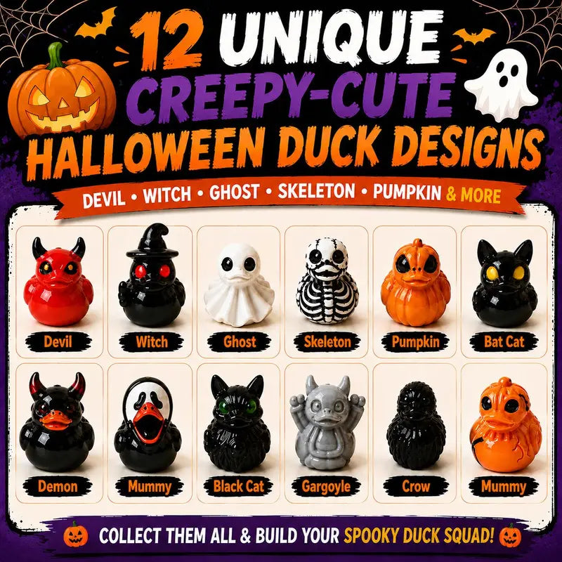 👻 50% OFF + FREE SHIPPING | Spooky Resin Ducks – Mini Halloween Figurines