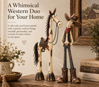 🔥🤠🐴 Whimsical Western Cowboy & Horse Figurine Duo 🌵