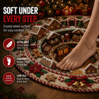 🎄3D Optical Illusion Vortex Quilted Round Christmas Rug