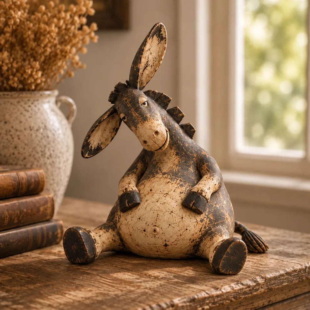 🔥HOT SALE🔥Whimsical Rustic Donkey Figurine – Vintage Farmhouse Animal Decor