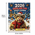 Free Shipping 🎄🐄 2026 Highland Cow Advent Calendar, 24 Days Christmas Countdown, Collectible Figures Gift
