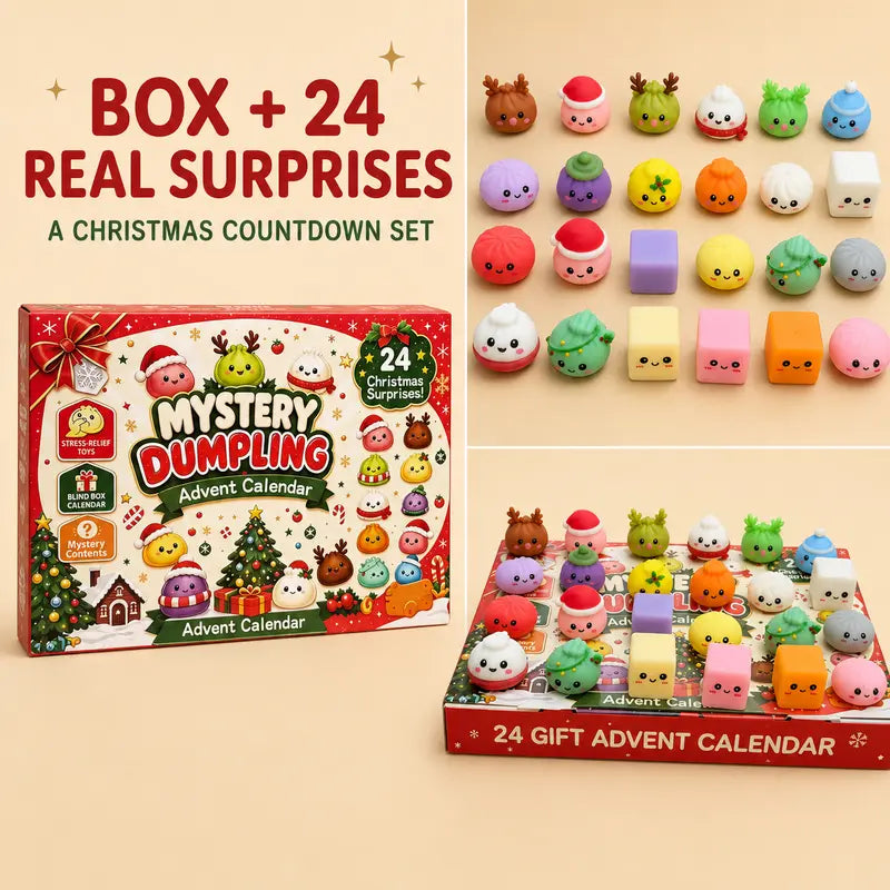 🔥 50% OFF + FREE SHIPPING 🚚 | 2026 Christmas Squishy Advent Calendar 🎄 24 Dumpling Surprises