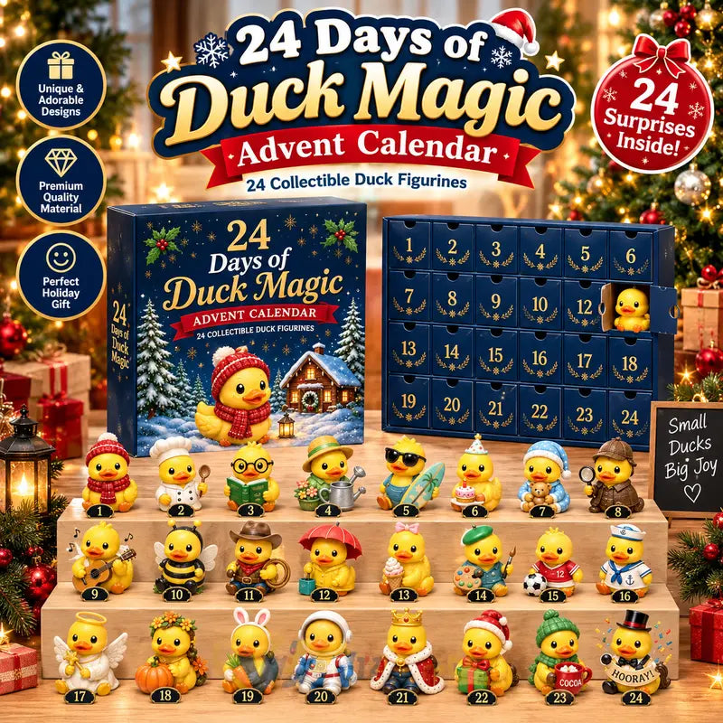 Free Shipping 🦆 24 Days of Duck Magic Advent Calendar – 24 Collectible Duck Figures