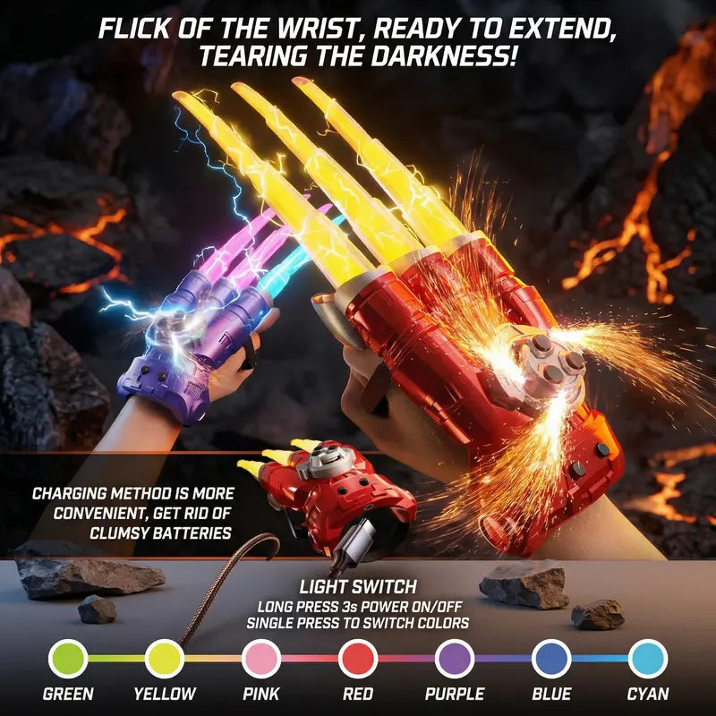 ✅Free Shipping🔥LED Light-Up Dragon Claw Toy, Retractable Blades, 7 Colors, Rechargeable Kids Gift