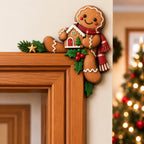 "Peekaboo" Christmas decoration for the door frame corner
