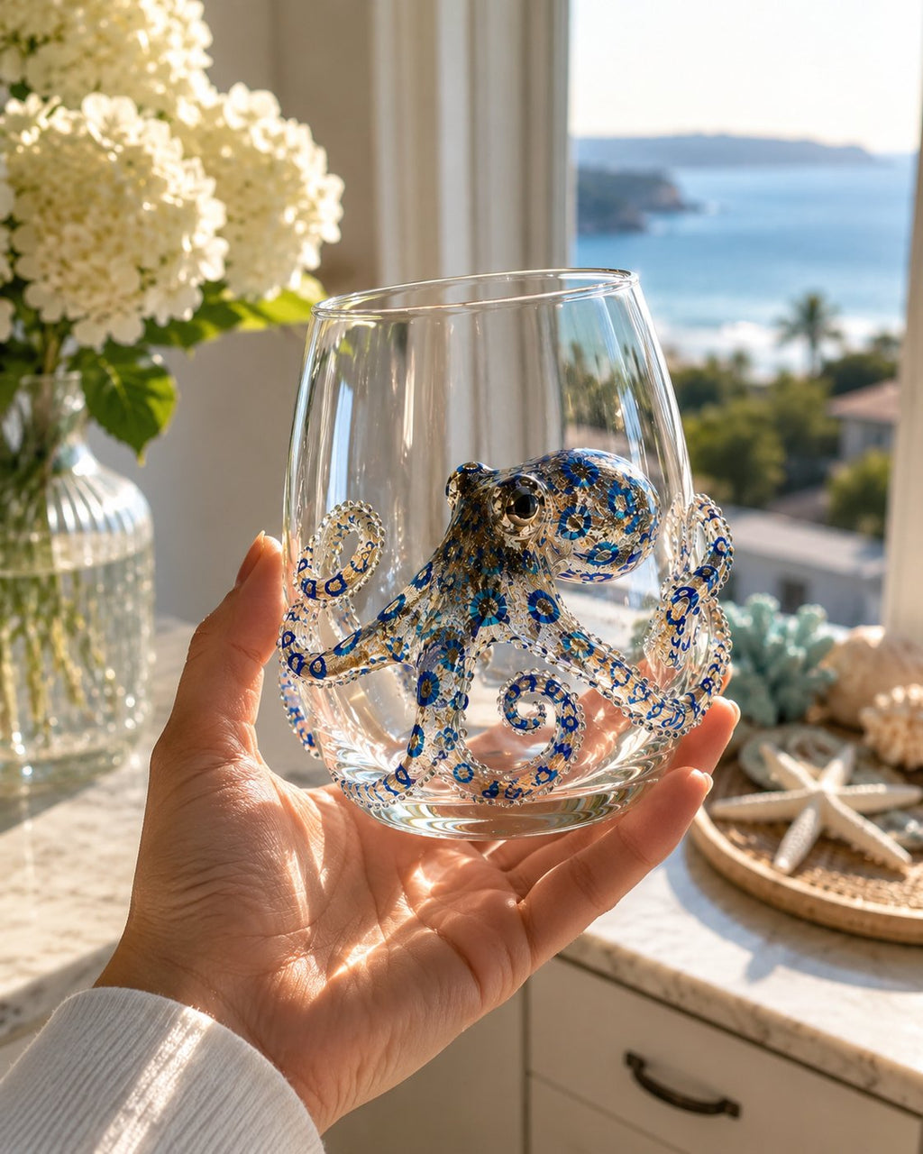 🚚📦 Free Shipping 🎁The Perfect Beach House Gift🌊3D Ocean Animal Artisan Glassware Collection