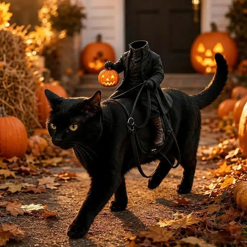 Free Shipping | 🎃 Headless Horseman Rider Pet Costume for Cats & Small Dogs
