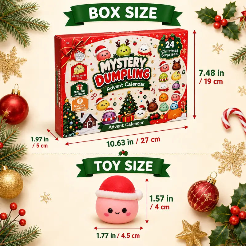 🔥 50% OFF + FREE SHIPPING 🚚 | 2026 Christmas Squishy Advent Calendar 🎄 24 Dumpling Surprises